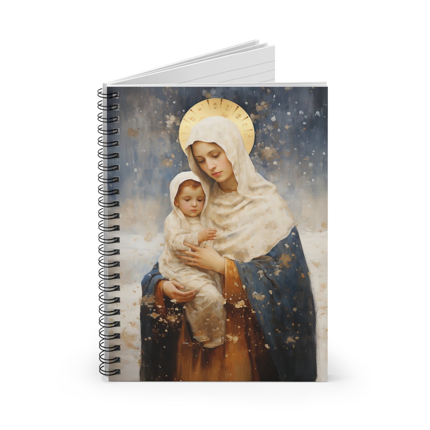 Winter's Grace : Our Lady of the Snows Journal - Sanctified Souls Art - Religious Based Notebook - Spiral Notebook - Ruled Line