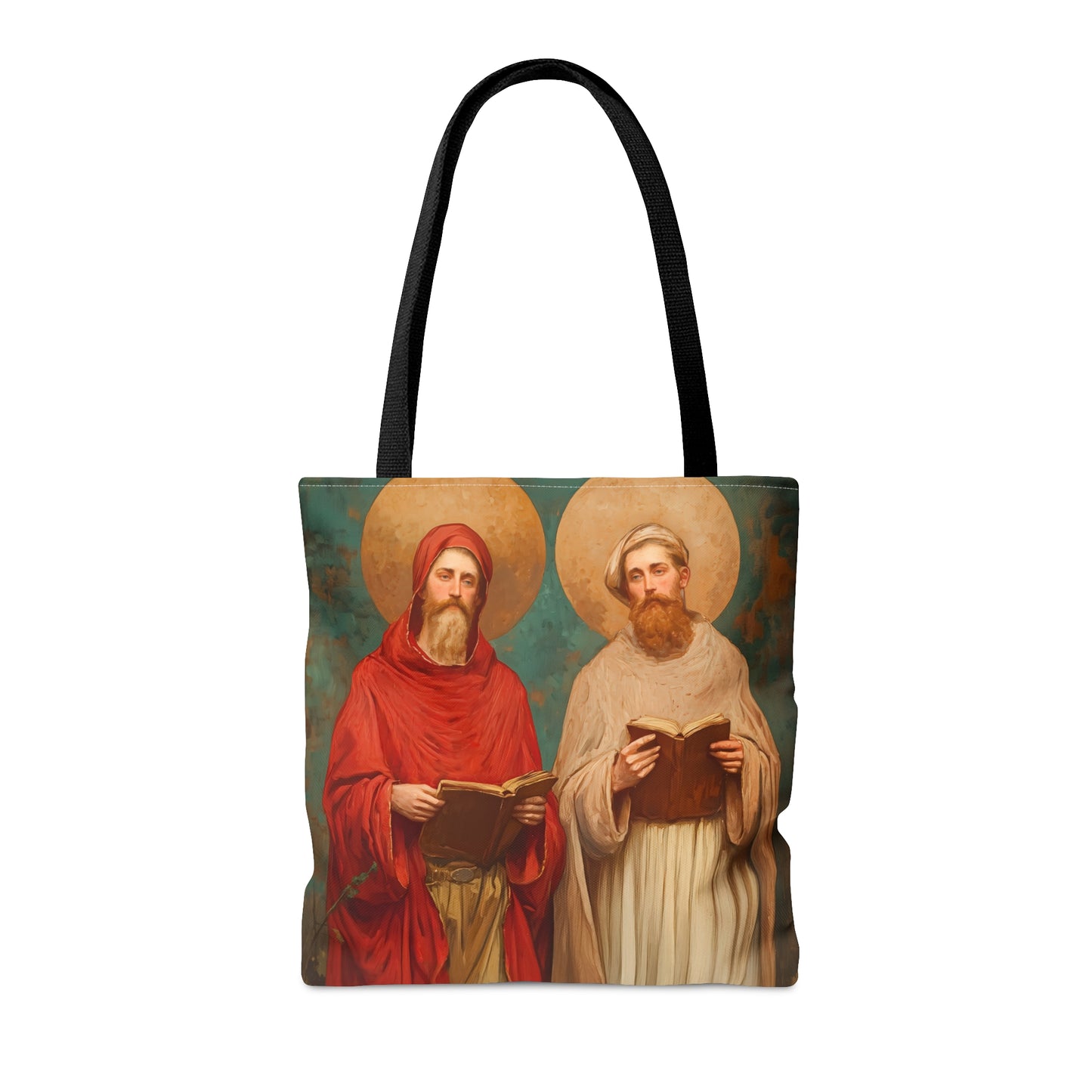 Saints Cosmas and Damian - Tote Bag - Large Medium Small Faith Art Bag - Bible Study Faith Purse - Double Sided Prayer Tote