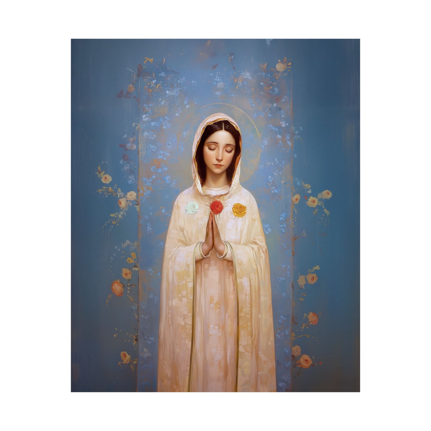 Rosa Mystica - Mystical Rose - Mother Mary - Marian Art - Sanctified Souls Print - Multiple Sizes - Premium Vertical Posters