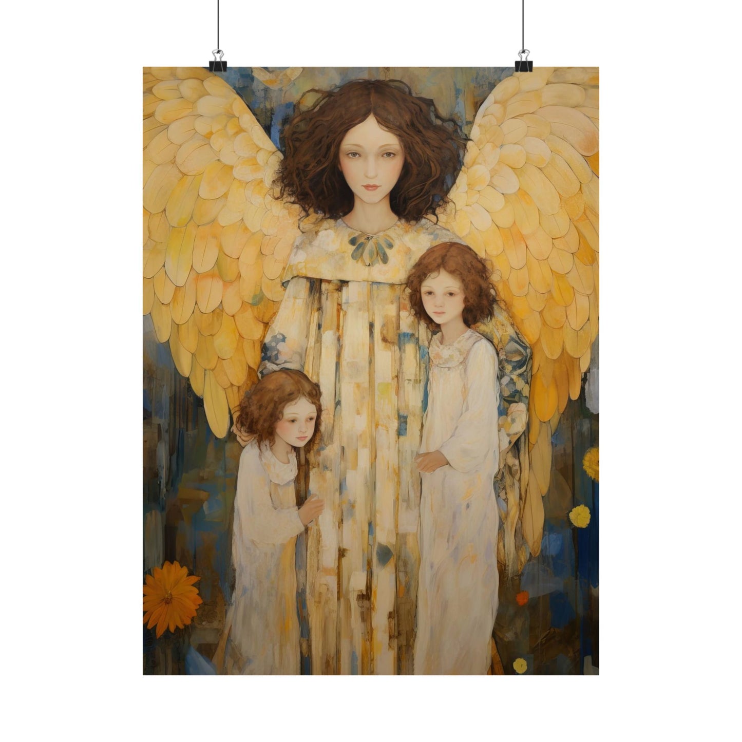 Embrace of the Guardian - Sanctified Souls Print - Multiple Sizes - Premium Matte Vertical Poster - Guardian Angel
