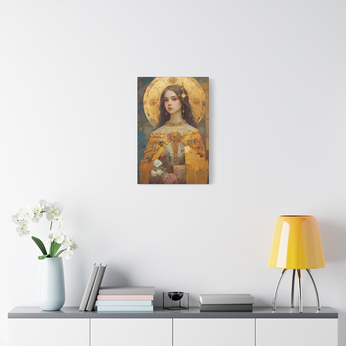 Saint Dymphna - Museum Wrapped Canvas - Sanctified Souls Print - Religious Art for your Home