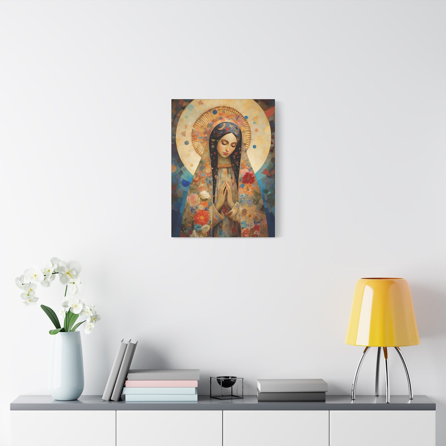Lady of Guadalupe Icon of Love Museum Wrapped Canvas Print - Multiple Sizes - Catholic Home art
