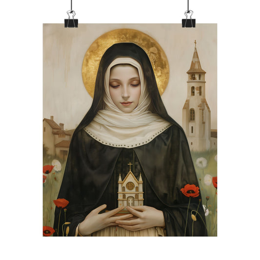 Saint Erentrude Poster Print - Sanctified Souls Print - Multiple Sizes - Premium Posters - Catholic Art for your home