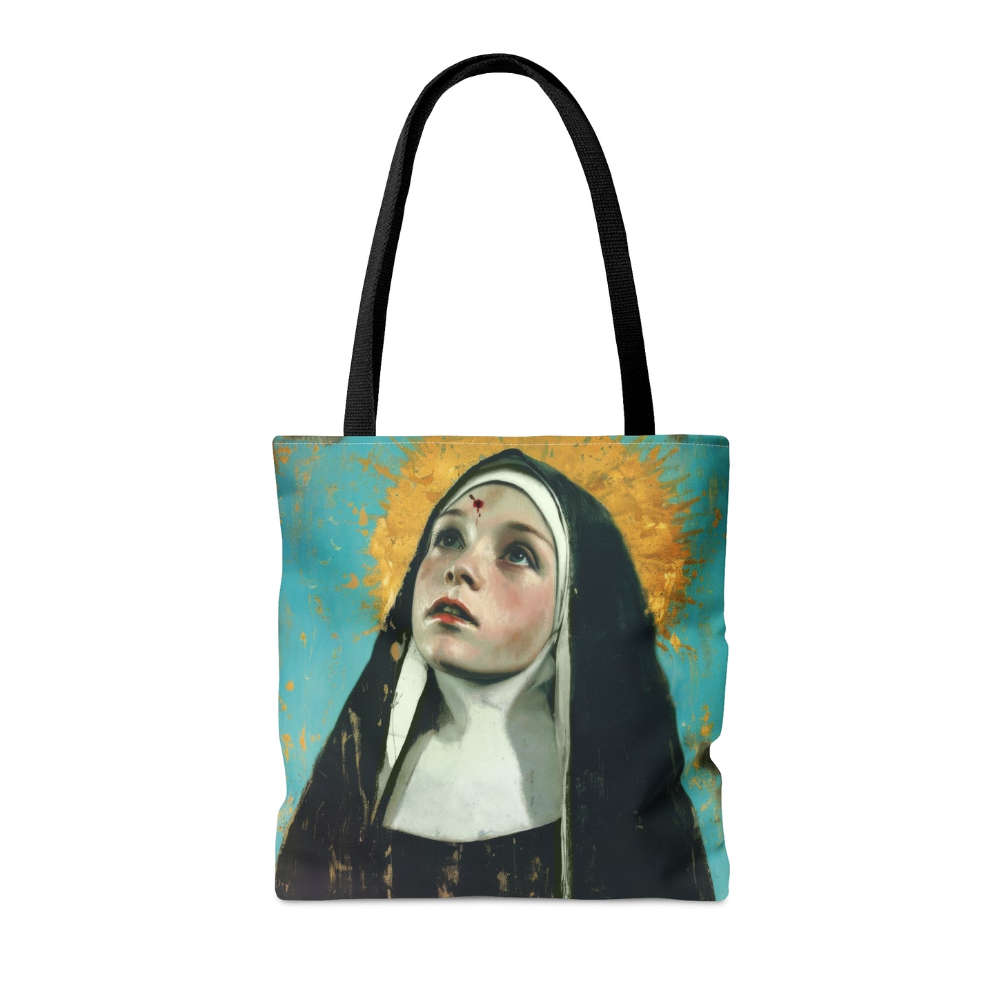 Saint Rita of Cascia Tote Bag - Large Medium Small Faith Art Bag - Catholic Faith Purse - Double Sided - Religious Art Purse