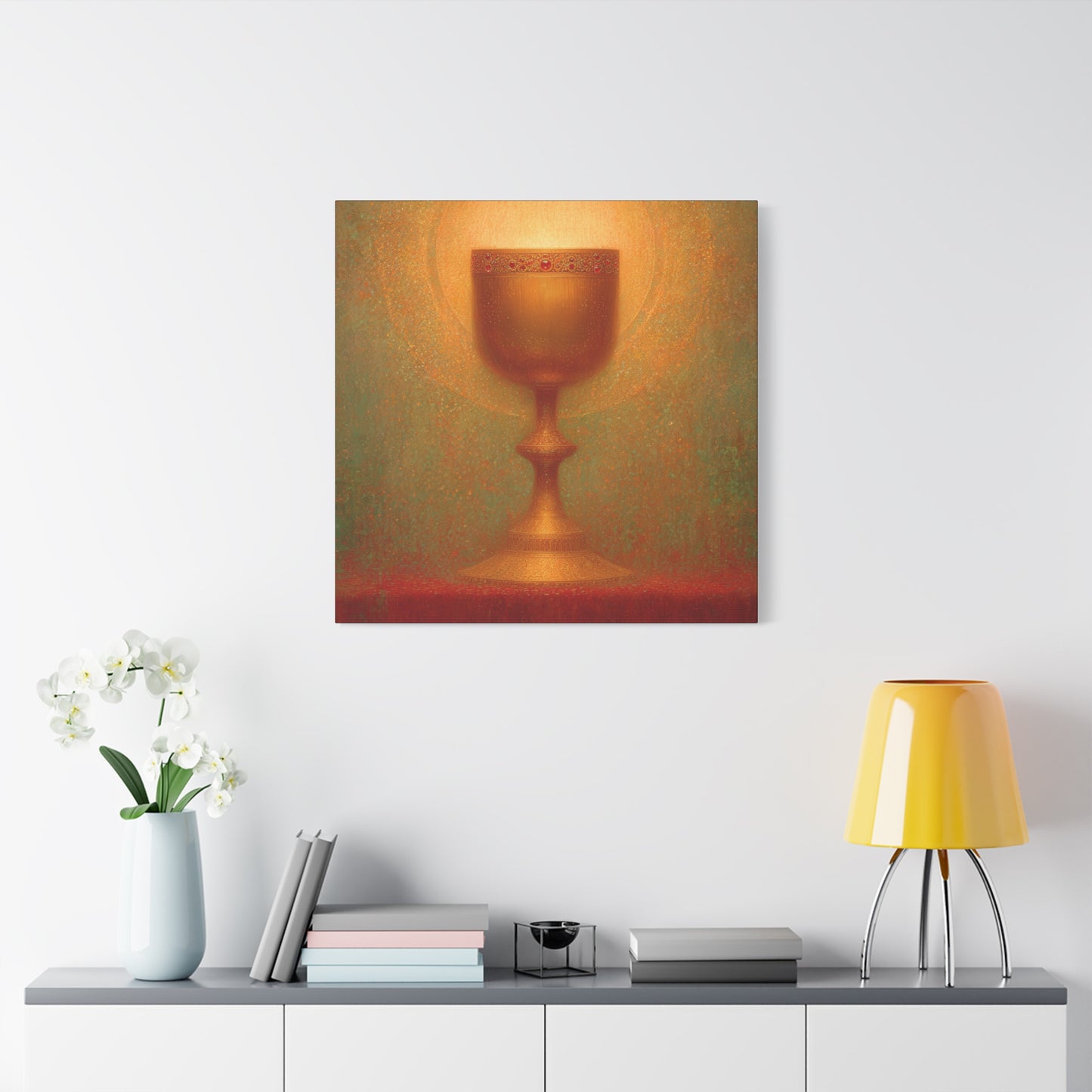 Chalice of the Lamb, Light of the World - The Holy Grail - Gallery Wrapped Canvas - Print - Religious Art for your Home - Catholic Art