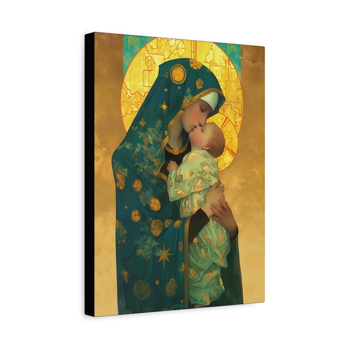 Peaceful Refuge - Mary and the Christ Child - Museum Wrapped Canvas - Print - Religious Art for your Home - Catholic Saint Art