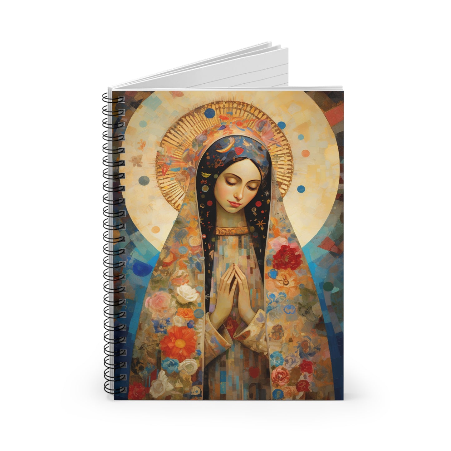 Lady of Guadalupe Icon of Love Journal - Sanctified Souls Art - Religious Based Notebook - Spiral Notebook - Ruled Line