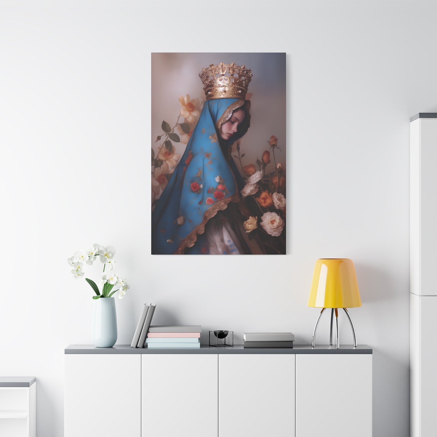 Our Lady of the Roses - Gallery Wrapped Canvas - Print - Religious Art for your Home - Catholic Art
