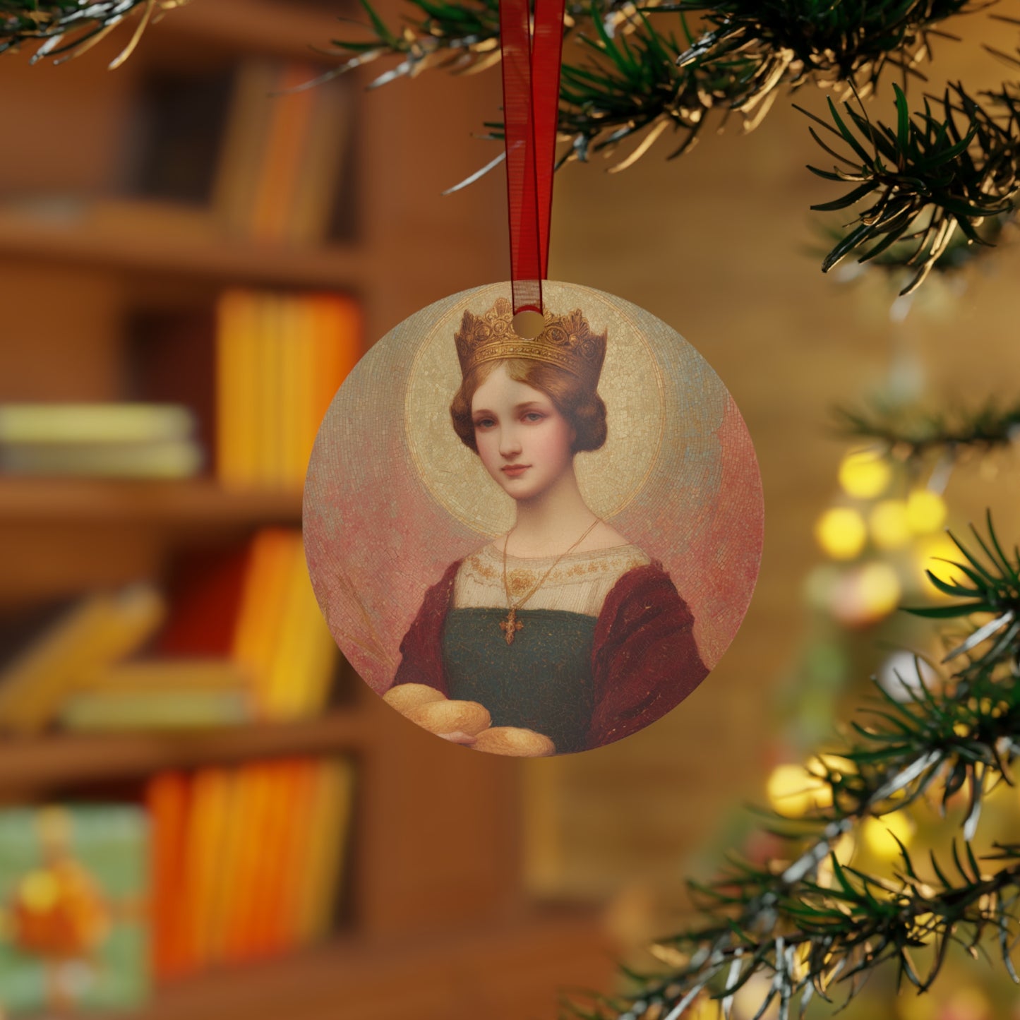 Saint Elizabeth of Hungary - Ornament - Religious Holiday Christmas Ornament and Keepsake - Double sided - Catholic Princess Saint