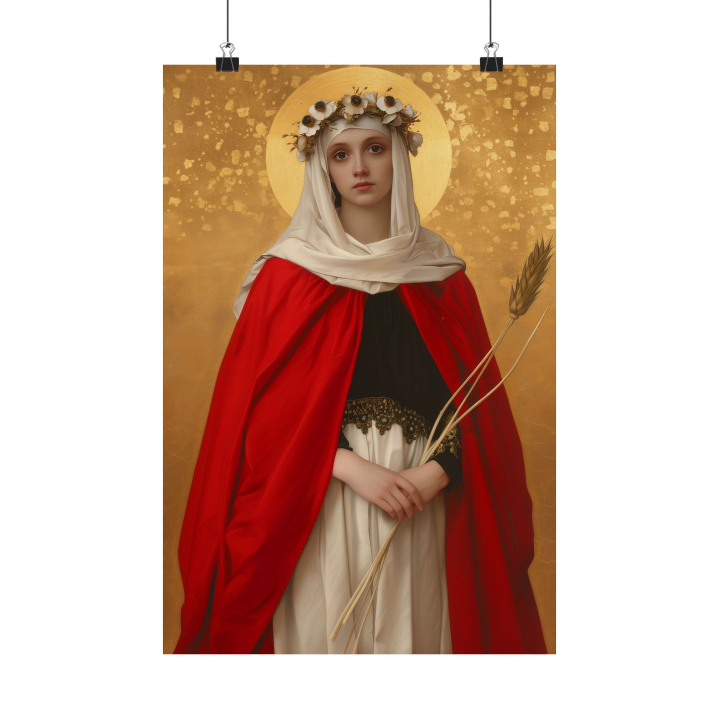 Saint Solange of Bourges - Sanctified Souls Print - Multiple Sizes - Premium Matte Vertical Posters - Catholic Saint Art