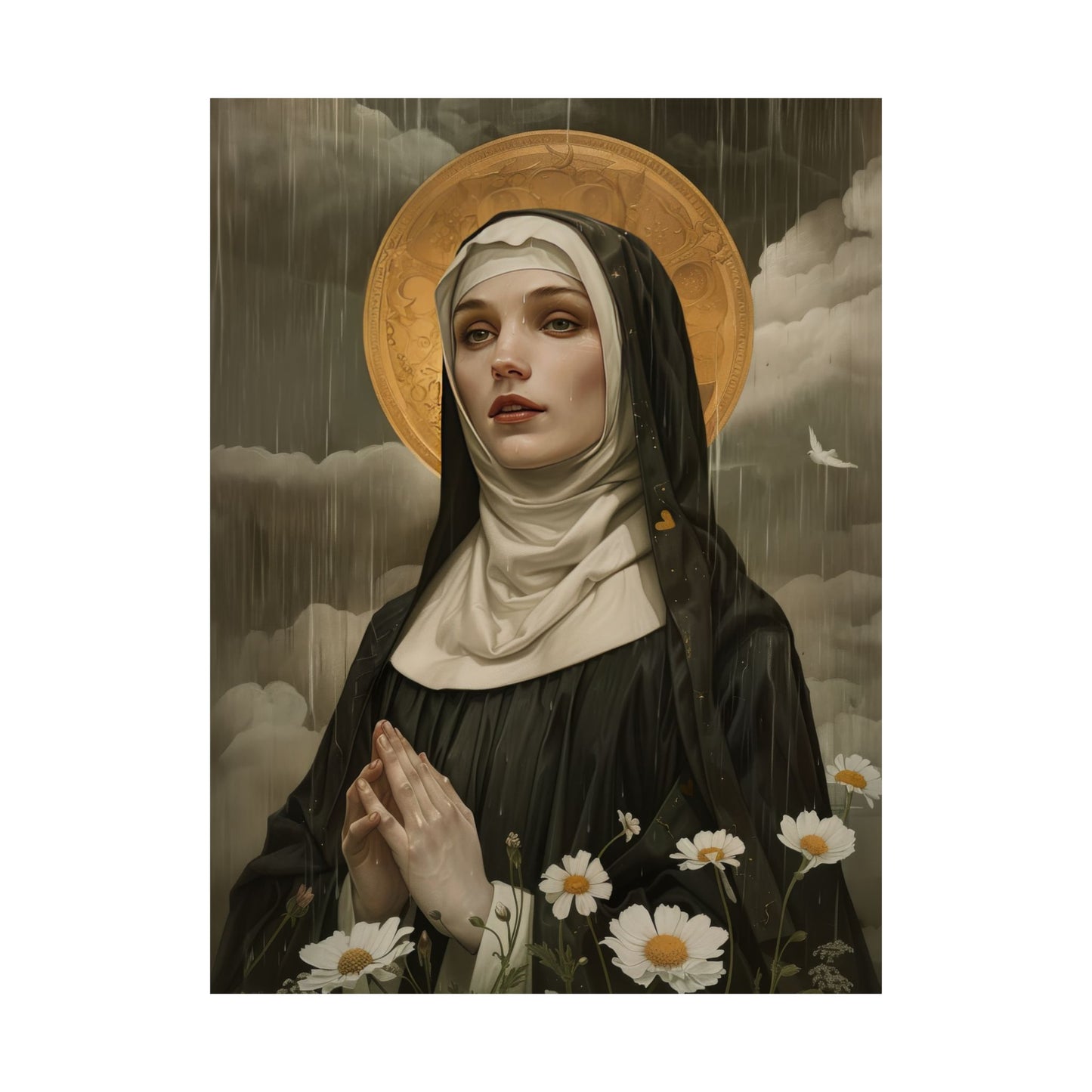 Saint Scholastica Print - Sanctified Souls Print - Multiple Sizes - Premium Matte Vertical Posters - Catholic Art for your home - Religious