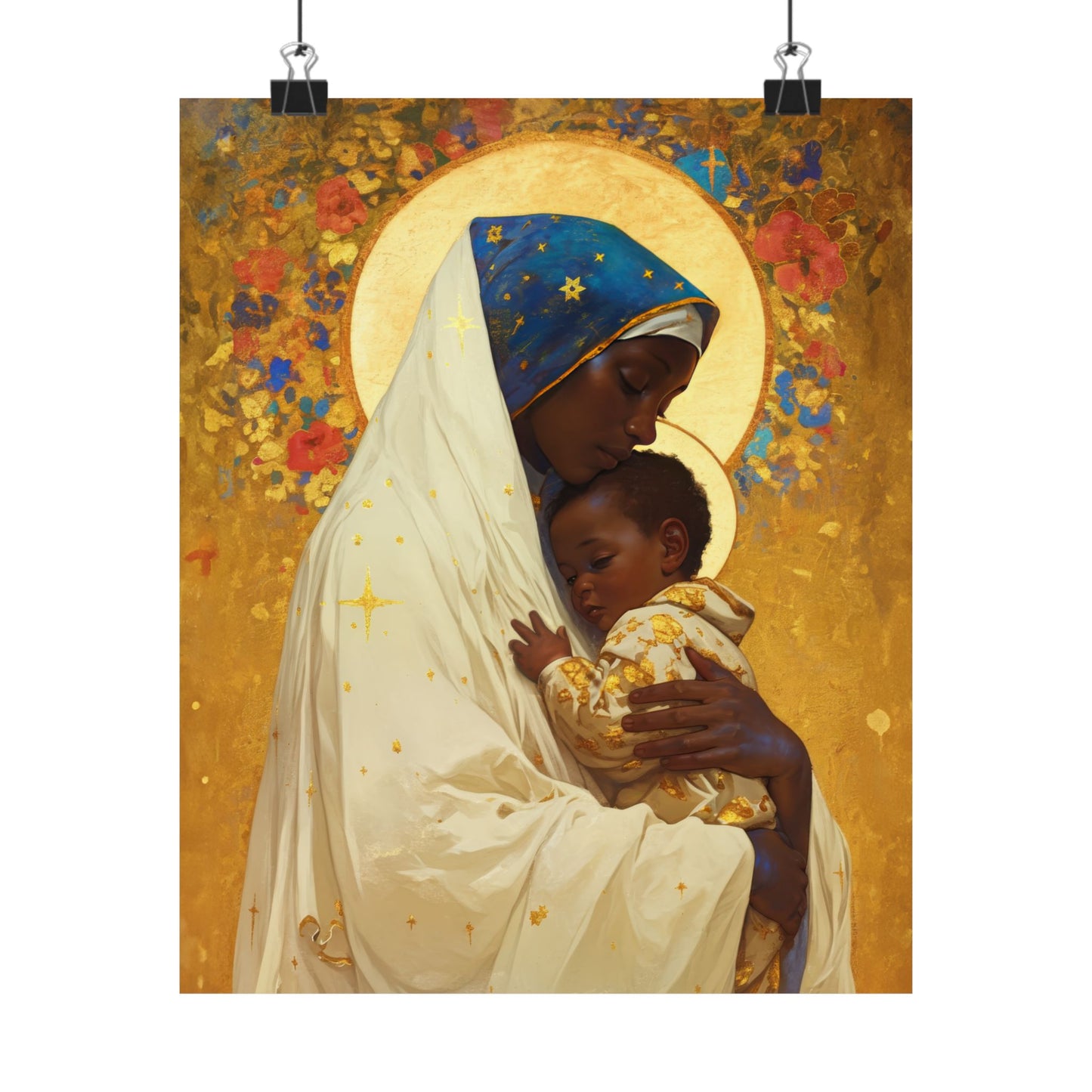 Queen of Peace and Love- Our Lady of Kibeho's Message - Sanctified Souls Print - Multiple Sizes - Premium Posters - Catholic Art - Christian