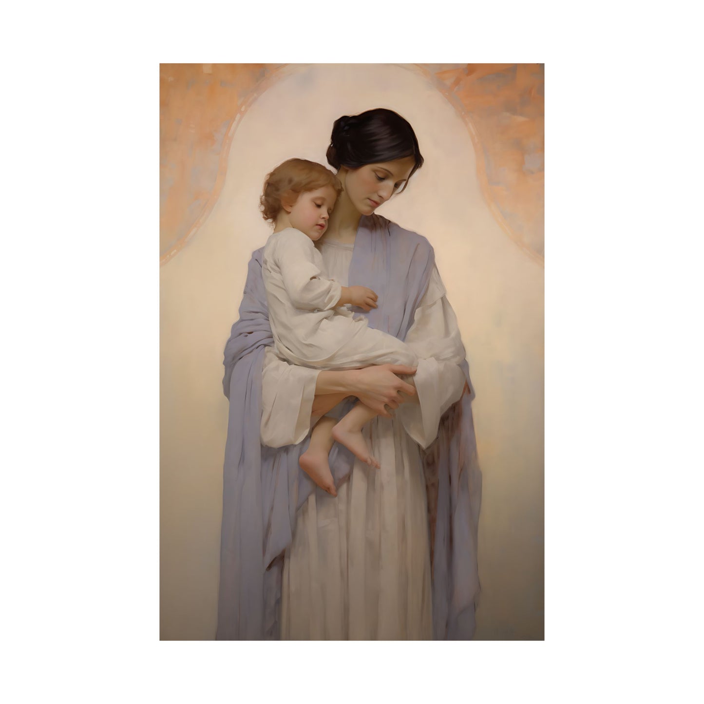 Celestial Bond Print - Sanctified Souls Print - Multiple Sizes - Premium Matte Poster - Mother's - Nursery Art - Mother and Baby