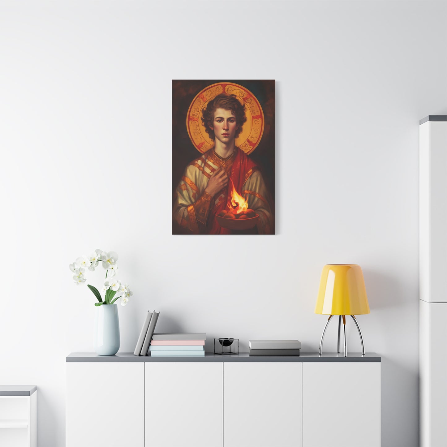 Saint Lawrence Deacon and Martyr Canvas Print - Multiple Sizes - Catholic Home art - Museum Wrapped Canvas - Sanctified Souls Print