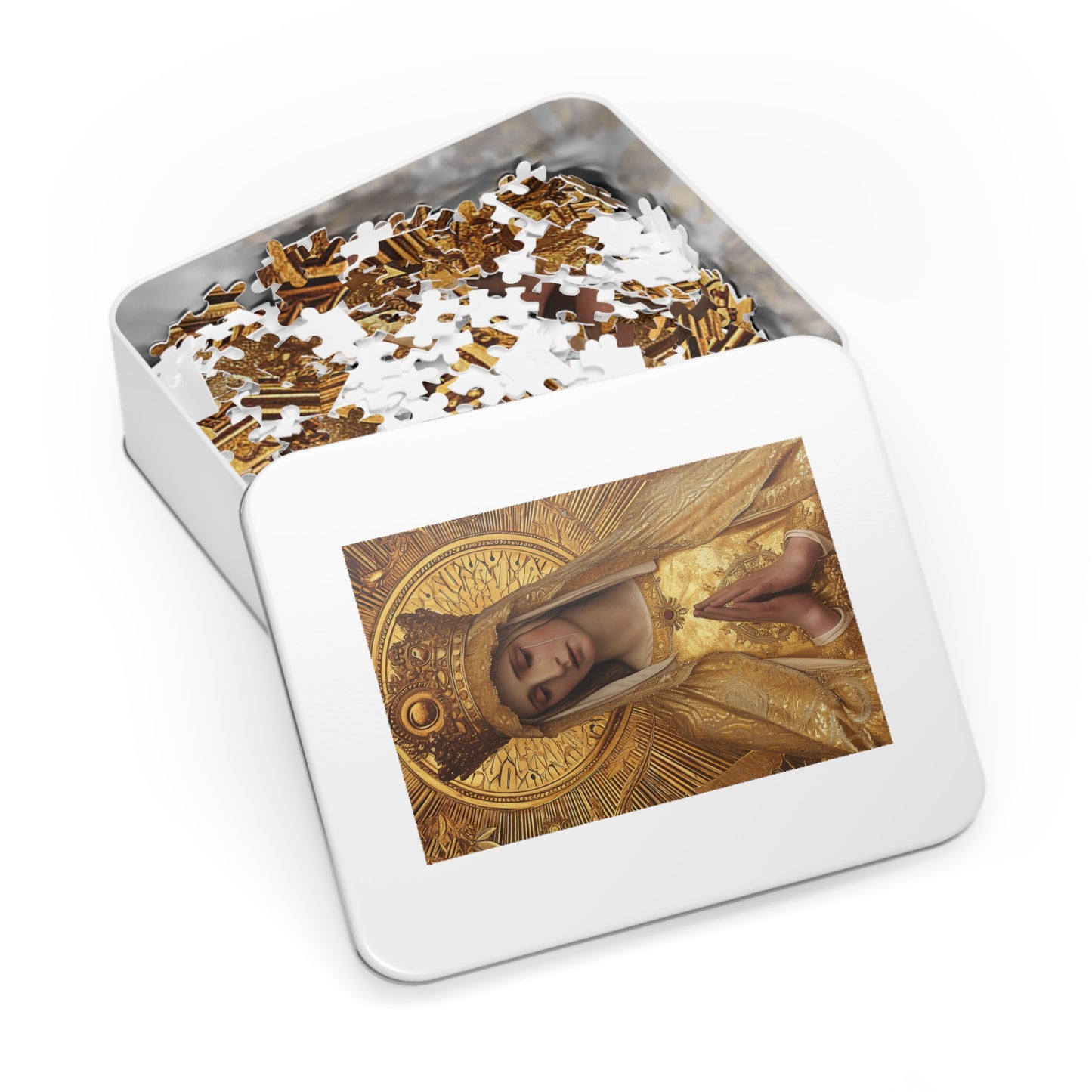 Gate of Eternity - The Golden Mary - Tribute to Our Lady of the Gate of Dawn - Puzzle and Keepsake Tin (30, 110, 252, 500,1000-Piece)