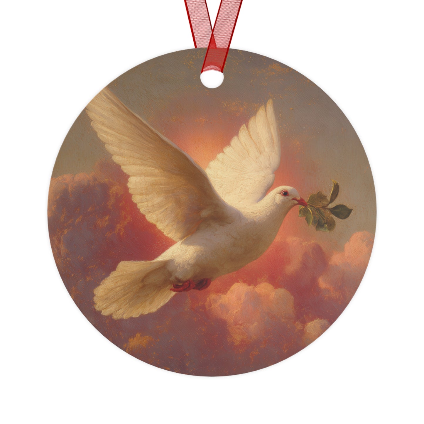The Spirit Who Restored the Horizon - Holy Spirit - The Dove Metal Ornament - Religious Holiday Christmas Ornament and Keepsake