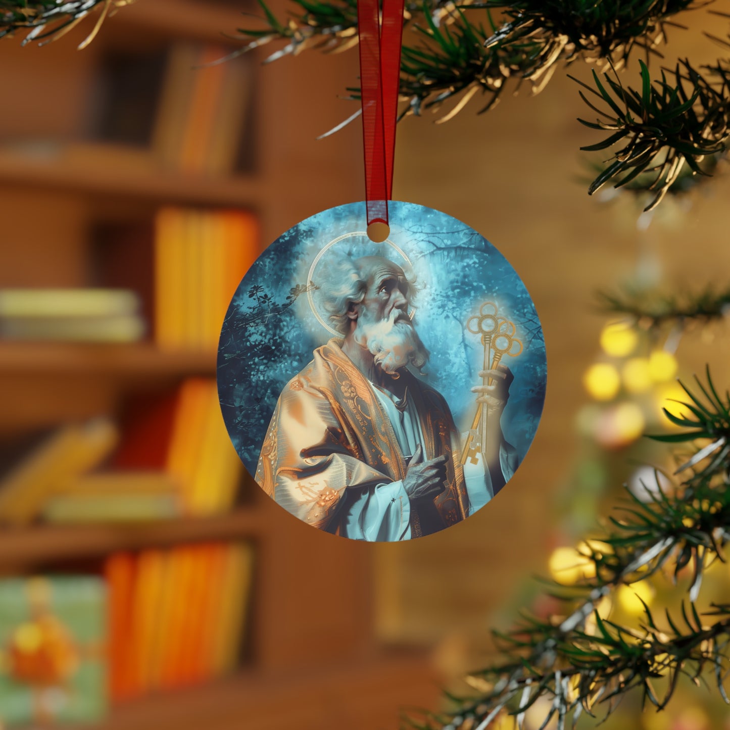 Saint Peter Metal Ornament - Religious Holiday Christmas Ornament and Keepsake - Catholic Religious Keepsake