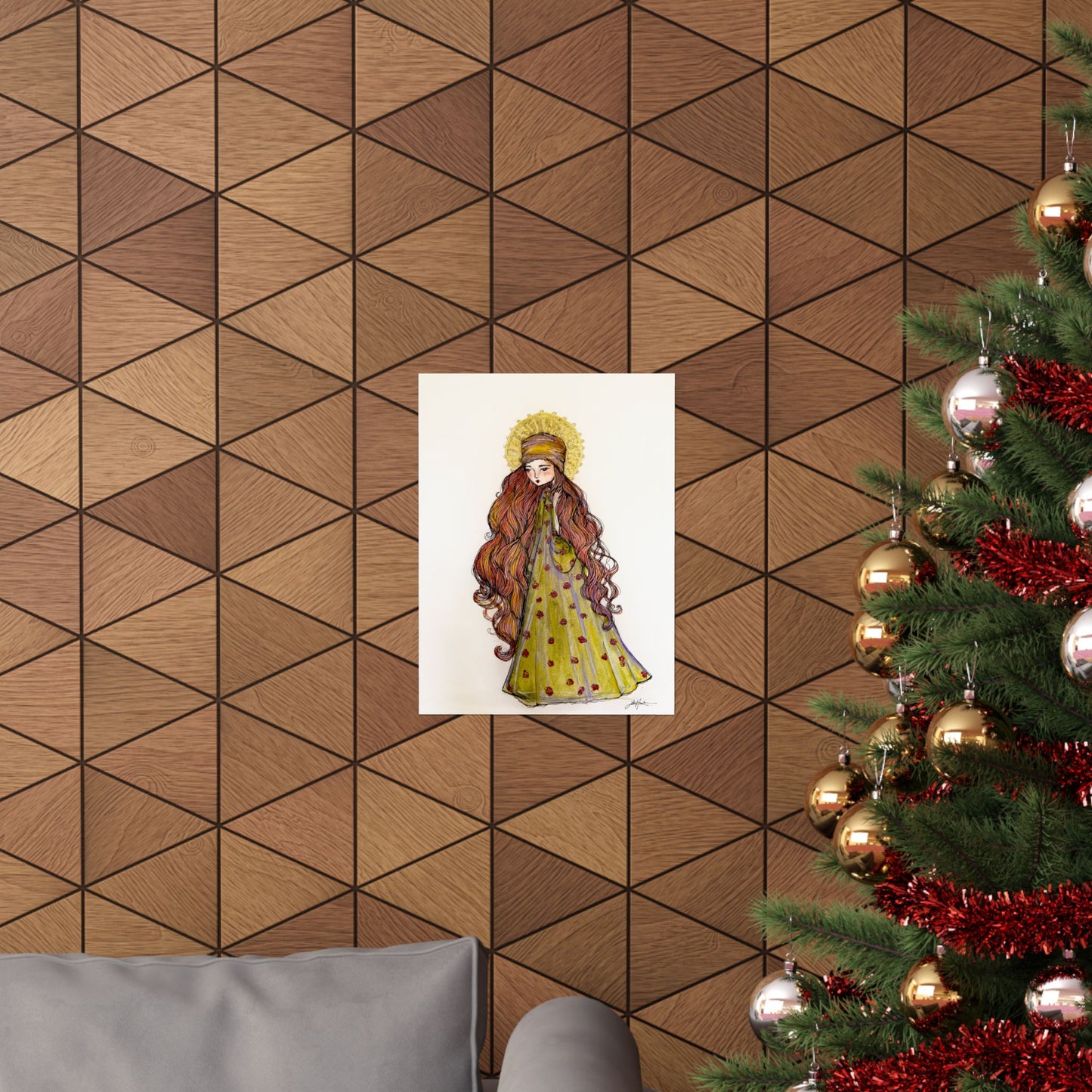 Saint Mary Magdalene Catholic Art Print | Hand-Drawn Watercolor Sacred Artwork | Christian Devotional Wall Art
