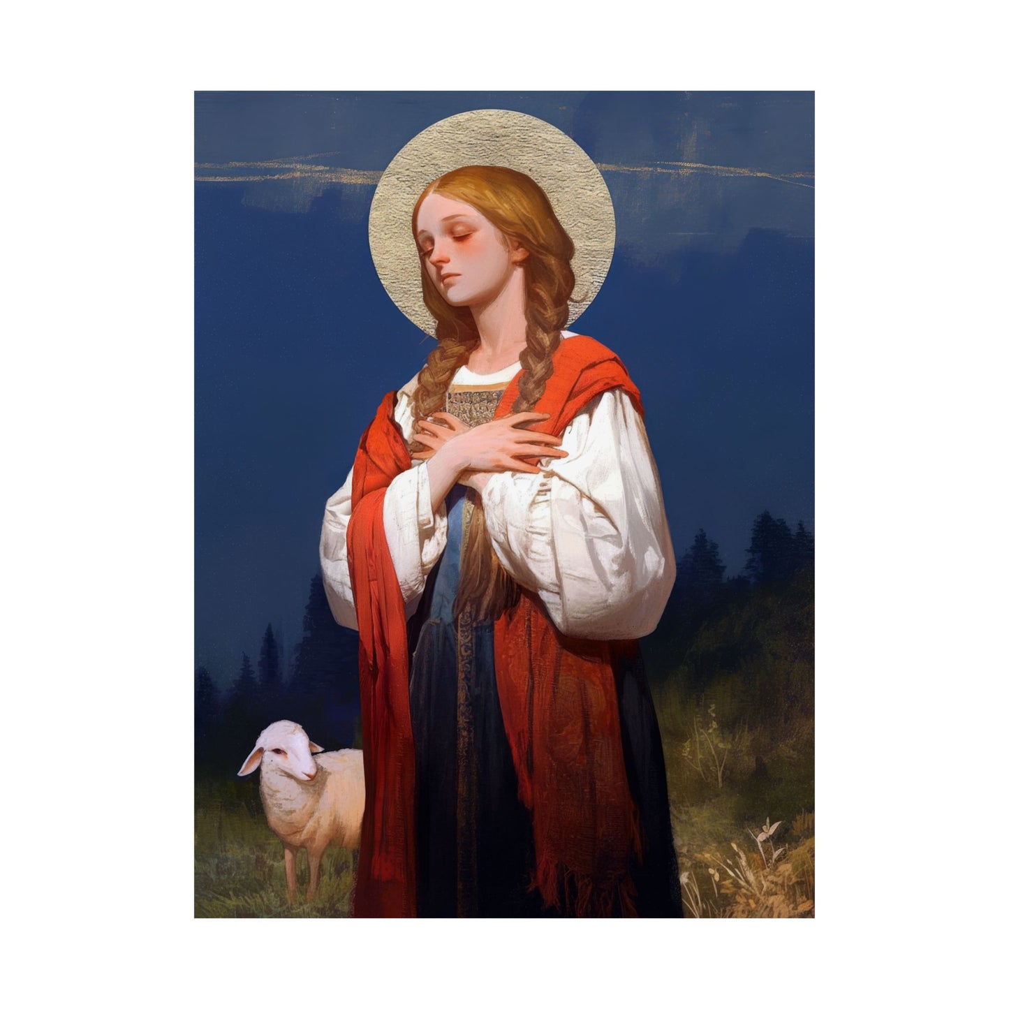 Saint Genevieve - Sanctified Souls Print - Multiple Sizes - Premium Matte Vertical Posters
