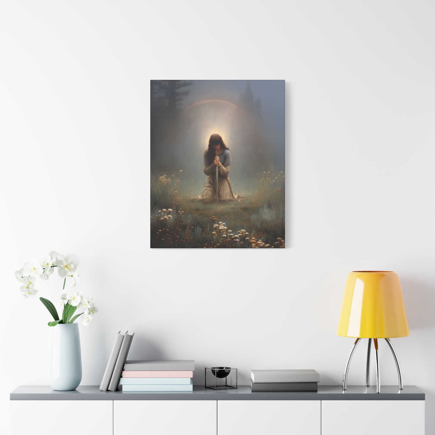 Saint Joan of Arc -  Museum Wrapped Canvas - Sanctified Souls Print - Religious Art for your Home - Catholic Patron Saint Art