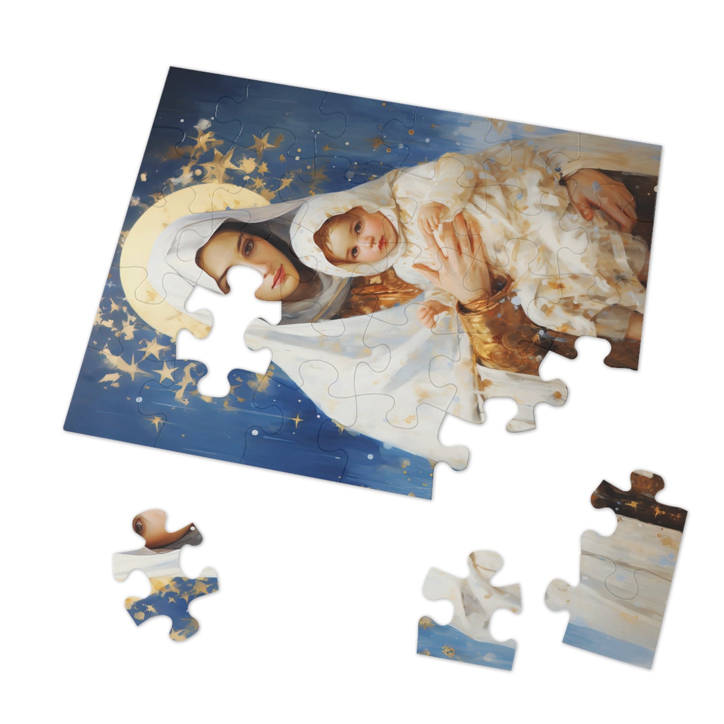Divine Frost: Our Lady of the Snows - Puzzle and Keepsake Tin - Religious Jigsaw Puzzle (30, 110, 252, 500,1000-Piece) - Religious Puzzle