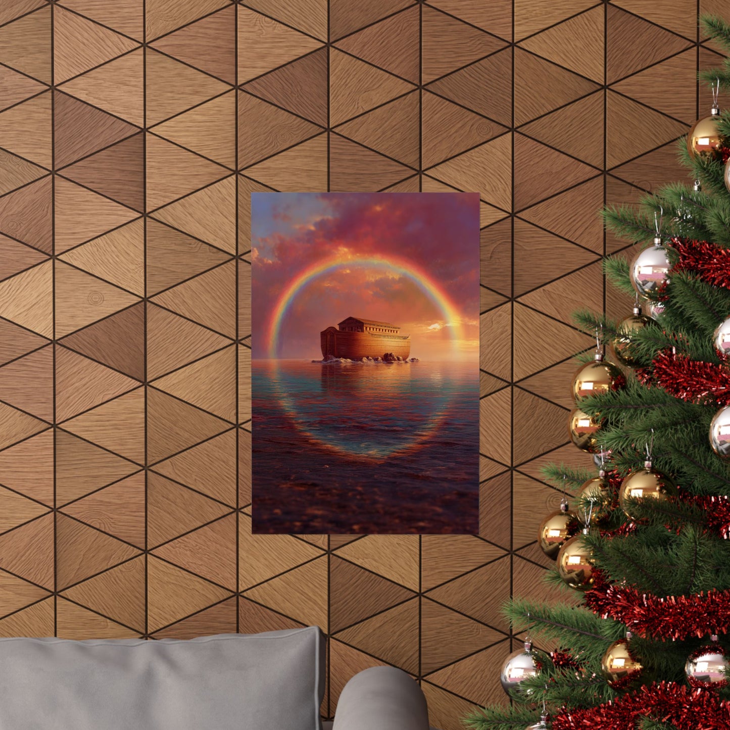 Sheltered Beneath the Covenant Sky - Noah's Ark - Sanctified Souls Print - Multiple Sizes - Premium Matte Vertical Posters