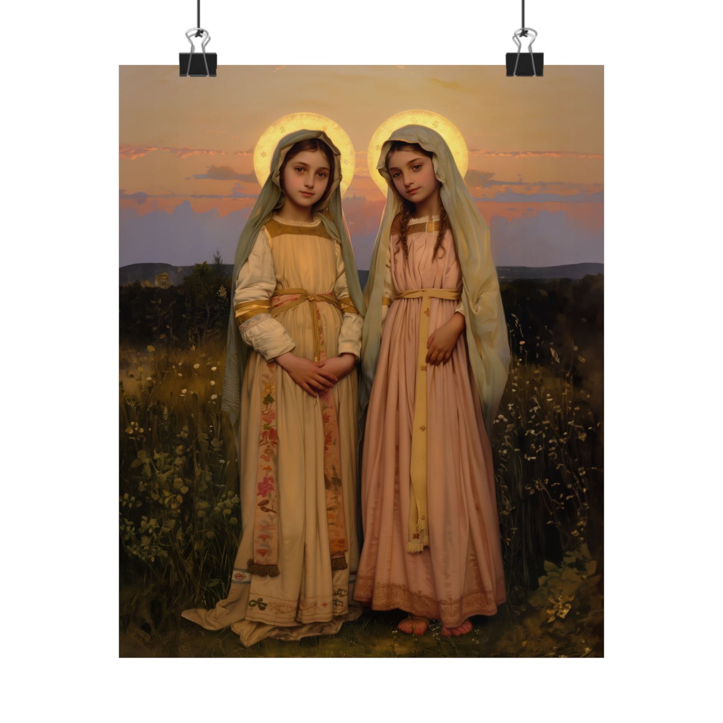 Saints Nunilo and Alodia - Sanctified Souls Print - Multiple Sizes - Premium Posters - Catholic Art - Christian - Gifts for Catholics