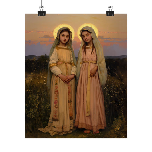 Saints Nunilo and Alodia - Sanctified Souls Print - Multiple Sizes - Premium Posters - Catholic Art - Christian - Gifts for Catholics
