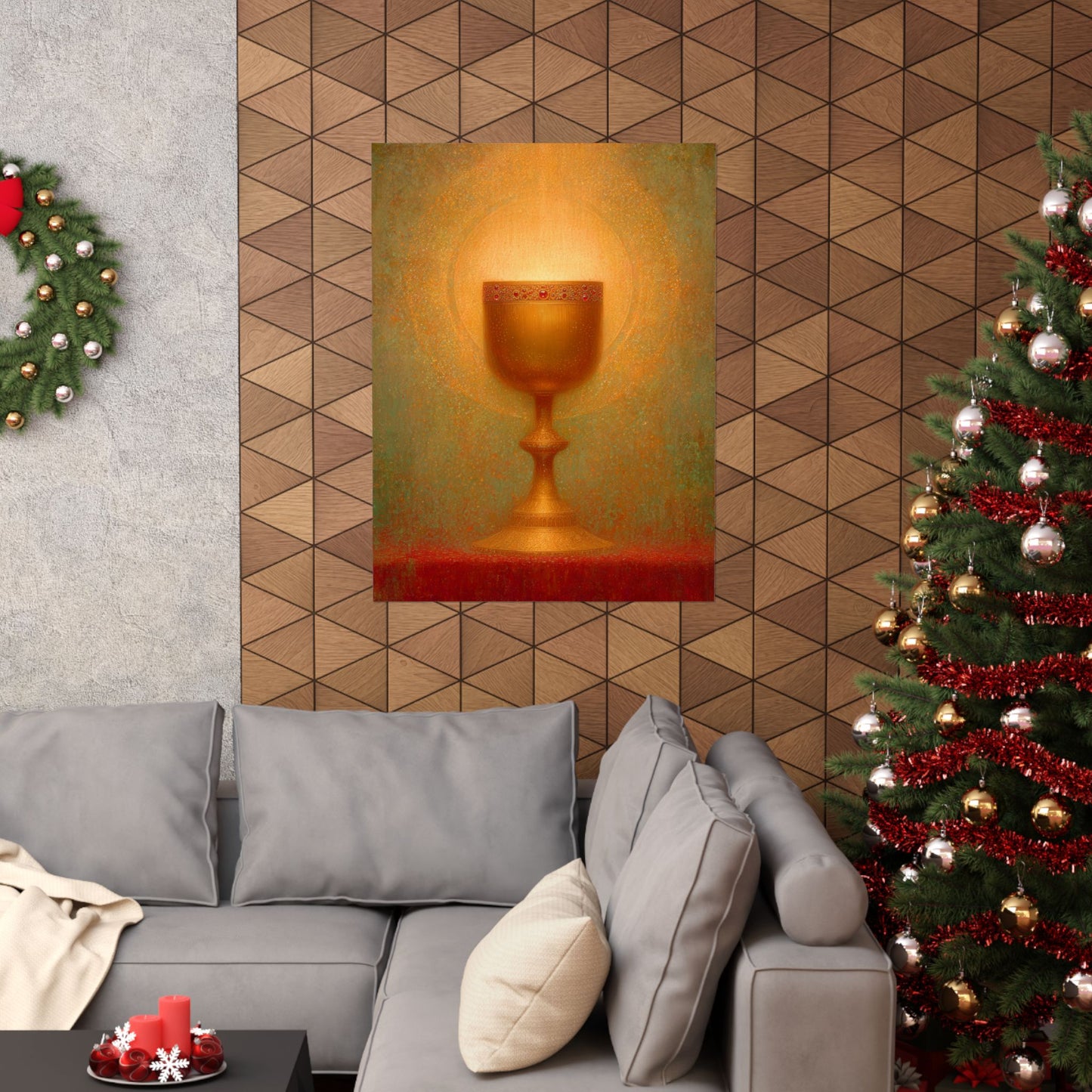 Chalice of the Lamb, Light of the World - The Holy Grail - Sanctified Souls Print - Multiple Sizes - Premium Matte Vertical Posters