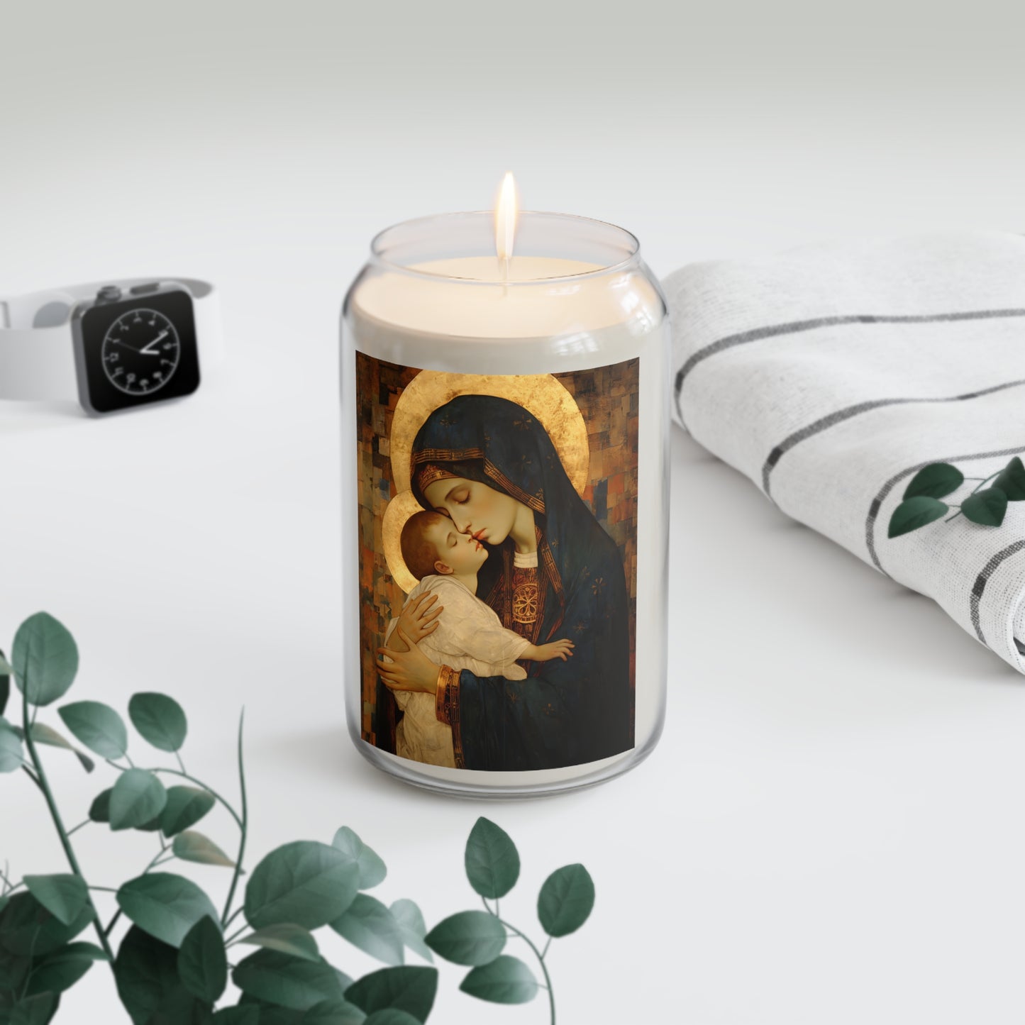 Mother of Mercy - Scented Prayer Candle, 13.75oz -  Candle - Catholic Art - prayer room Scented Candle - Virgin Mary and Christ Child