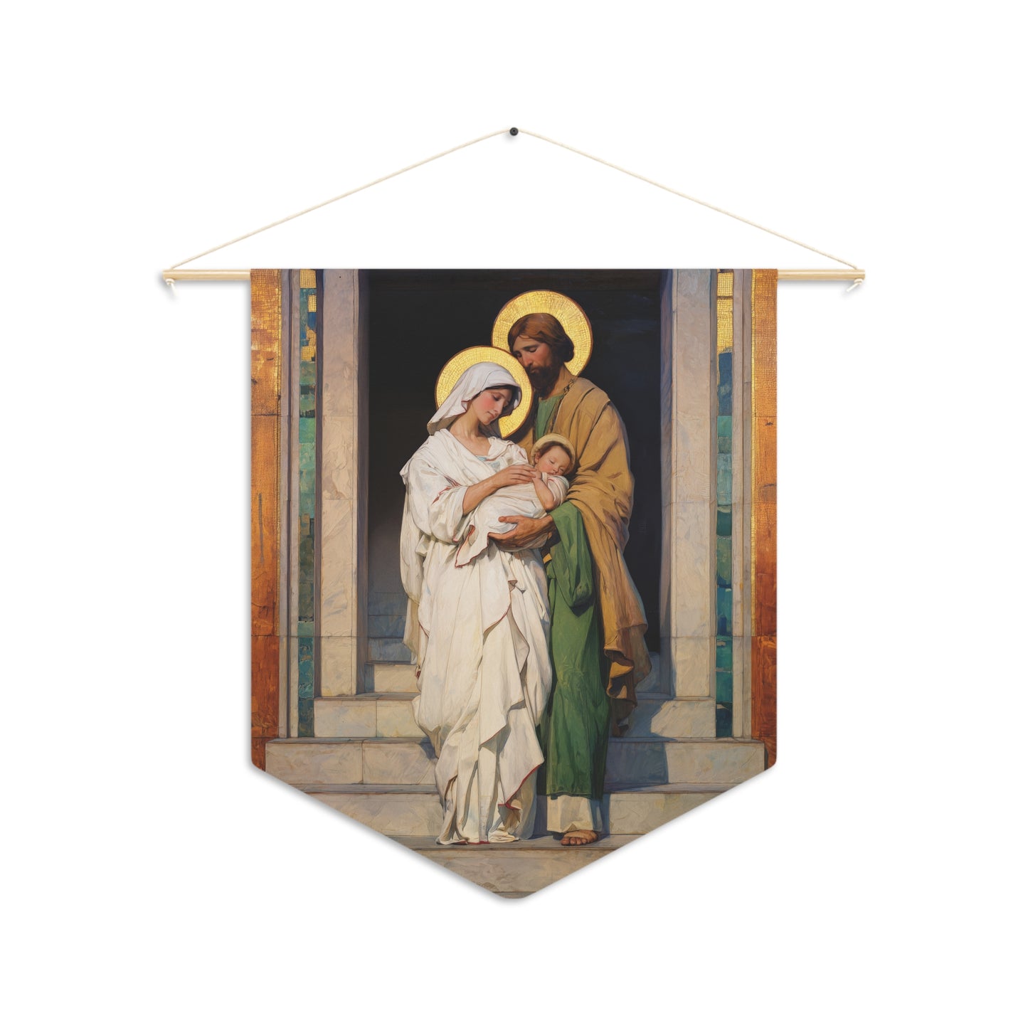 The Feast of the Presentation of the Lord - Holy Family - Pennant / Banner / Wall Hanging - Prayer room - Catholic Art - Large - 18" x 21"