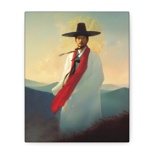 Saint Andrew Kim Taegon - Multiple Sizes - Catholic Home art - Museum Wrapped Canvas - Sanctified Souls Print - Martyr Saint