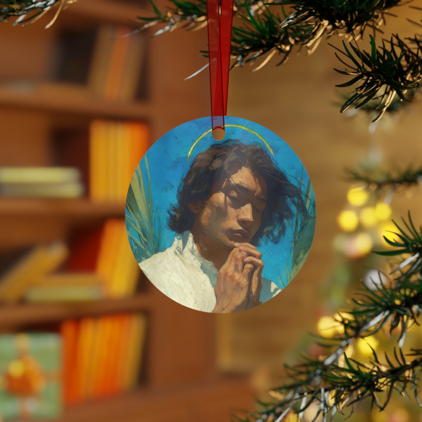 Saint Lorenzo Ruiz Metal Ornament - Religious Holiday Christmas Ornament and Keepsake - Prayer Ornament - Catholic Gift
