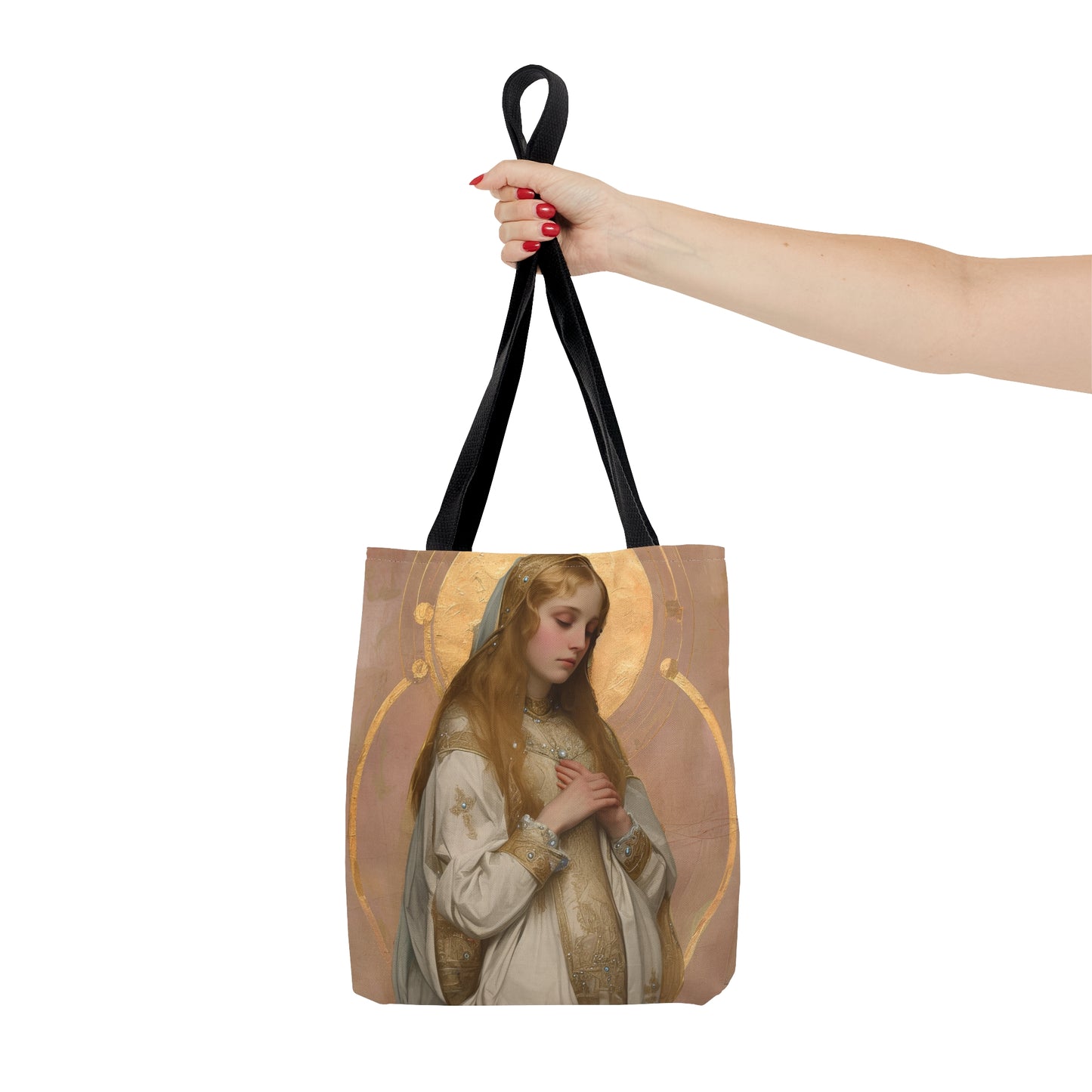 Saint Waldetrudis / Waltrude or Waudru Tote Bag - Purse - Three sizes - Large Medium Small Faith Art Bag - Catholic purse - Double Sided