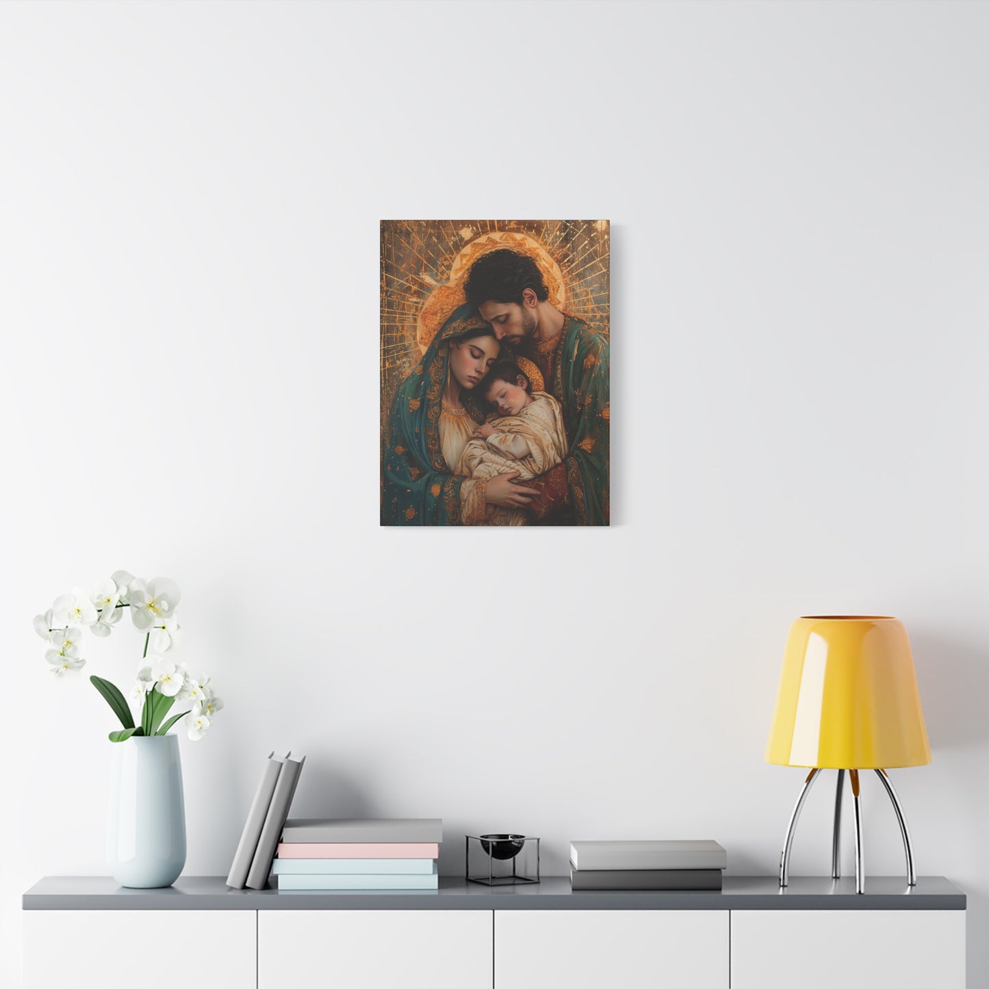 Divine Harmony - The Holy Family - Museum Wrapped Canvas - Sanctified Souls Print - Religious Art - Jesus, Mary and Joseph Art