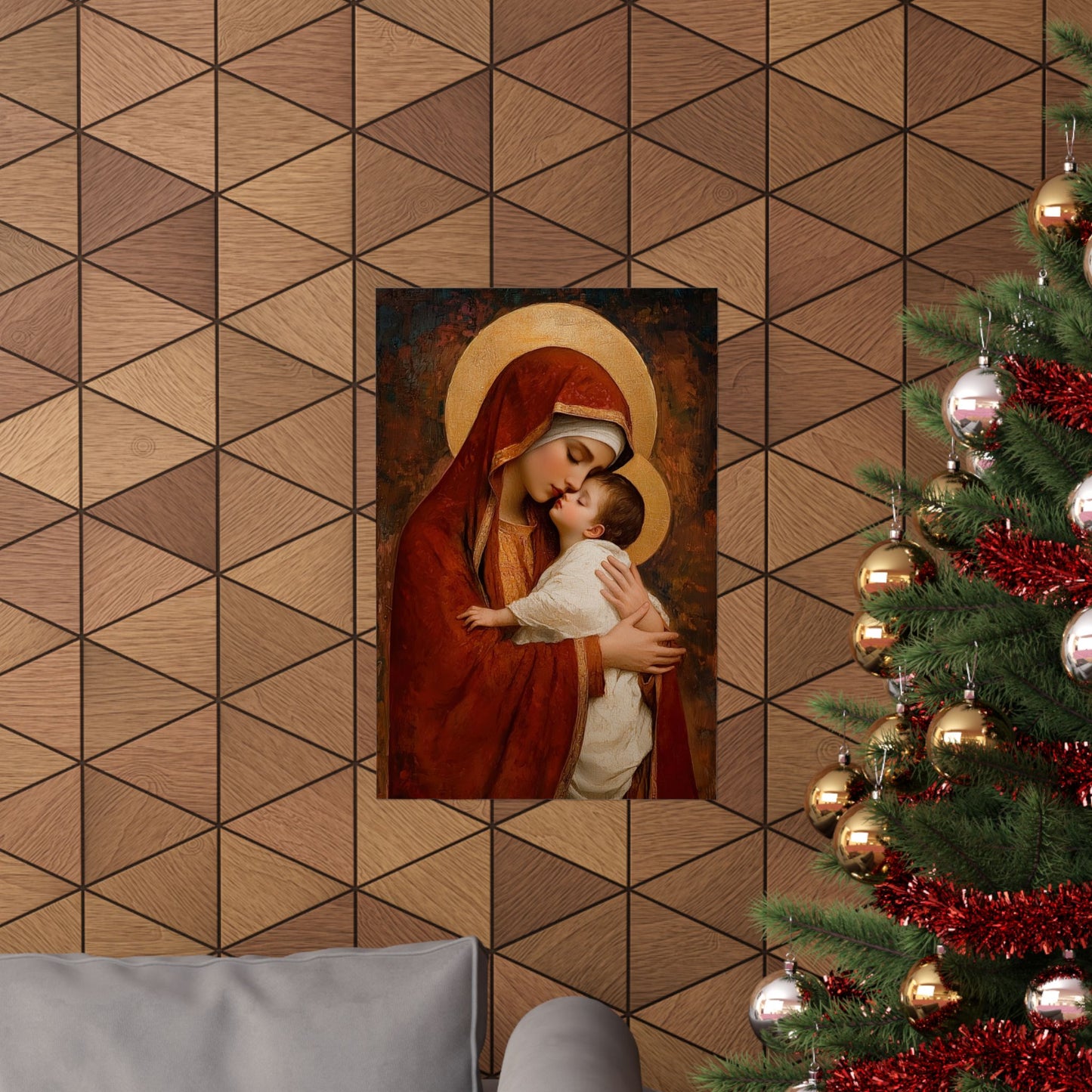 Our Lady of Tenderness - Mother Mary and the Christ Child - Marian Art - Sanctified Souls Print - Multiple Sizes - Premium Vertical Posters