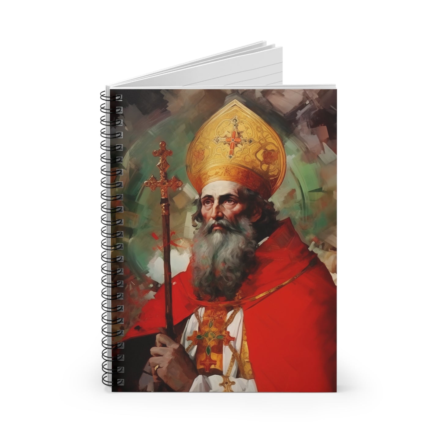 Saint Eusebius of Vercelli Journal - Sanctified Souls Art - Religious Based Notebook - Spiral Notebook - Ruled Line