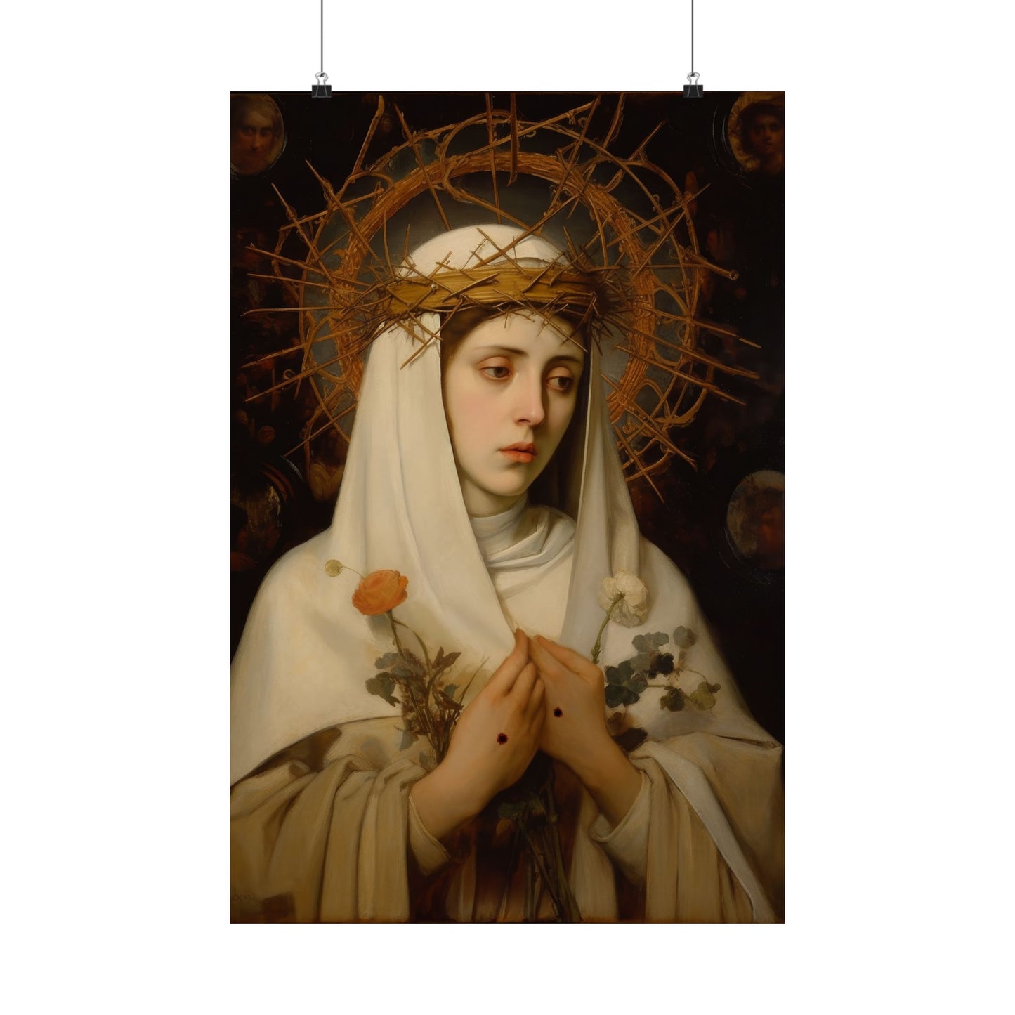Saint Catherine of Siena - Sanctified Souls Print - Multiple Sizes - Premium Matte Vertical Posters - Catholic Saint Art