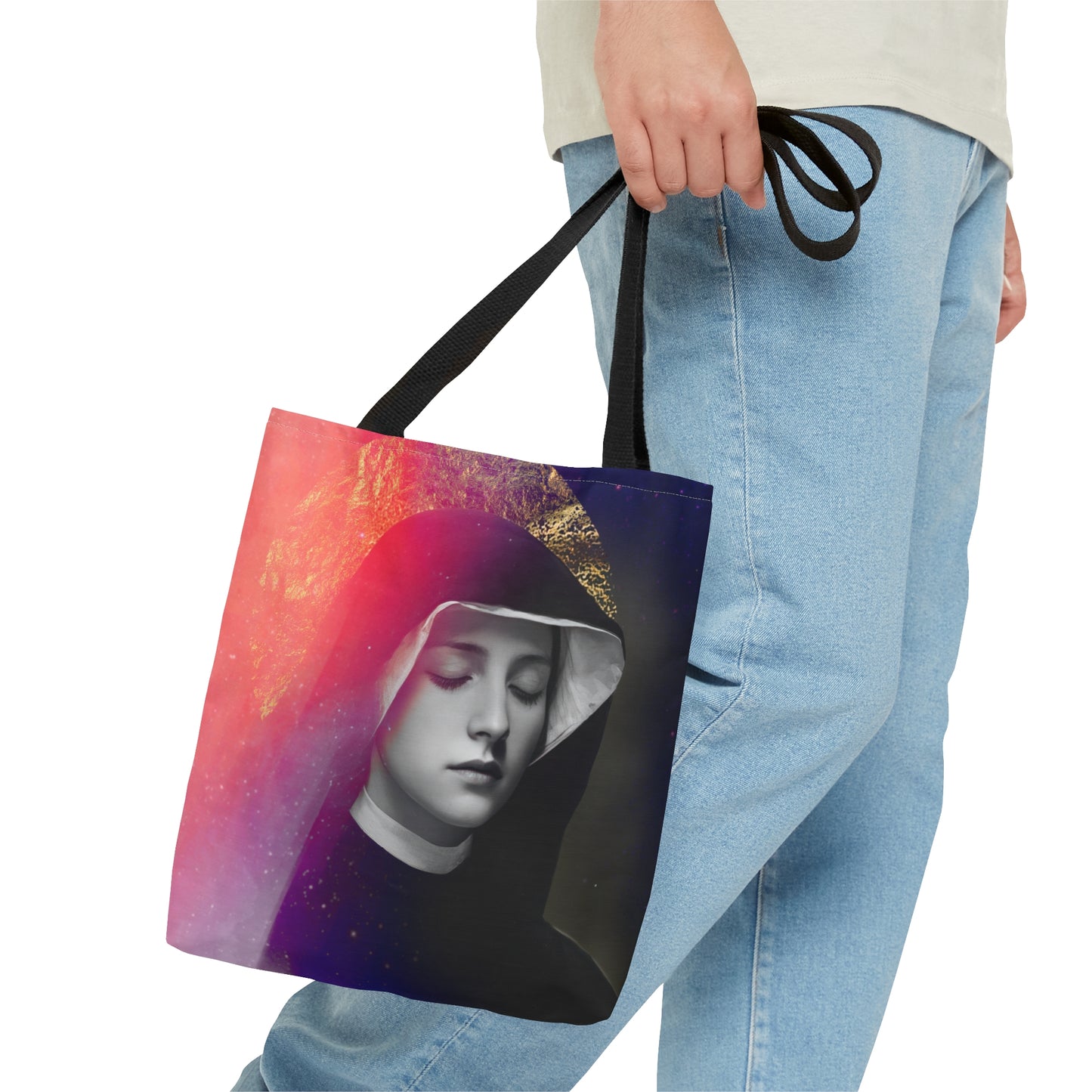 Saint Faustina Kowalska - Tote Bag - Large Medium Small Faith Art Bag - Bible Study Faith Purse - Double Sided Prayer Tote