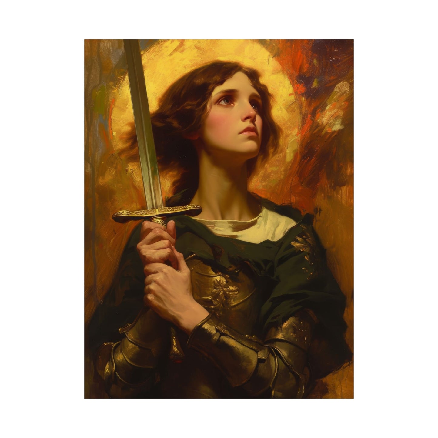 Portrait of Saint Joan of Arc Print - Sanctified Souls Print - Multiple Sizes - Premium Matte Vertical Posters