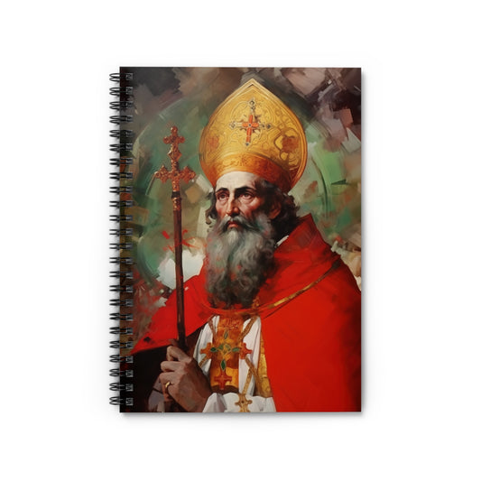 Saint Eusebius of Vercelli Journal - Sanctified Souls Art - Religious Based Notebook - Spiral Notebook - Ruled Line