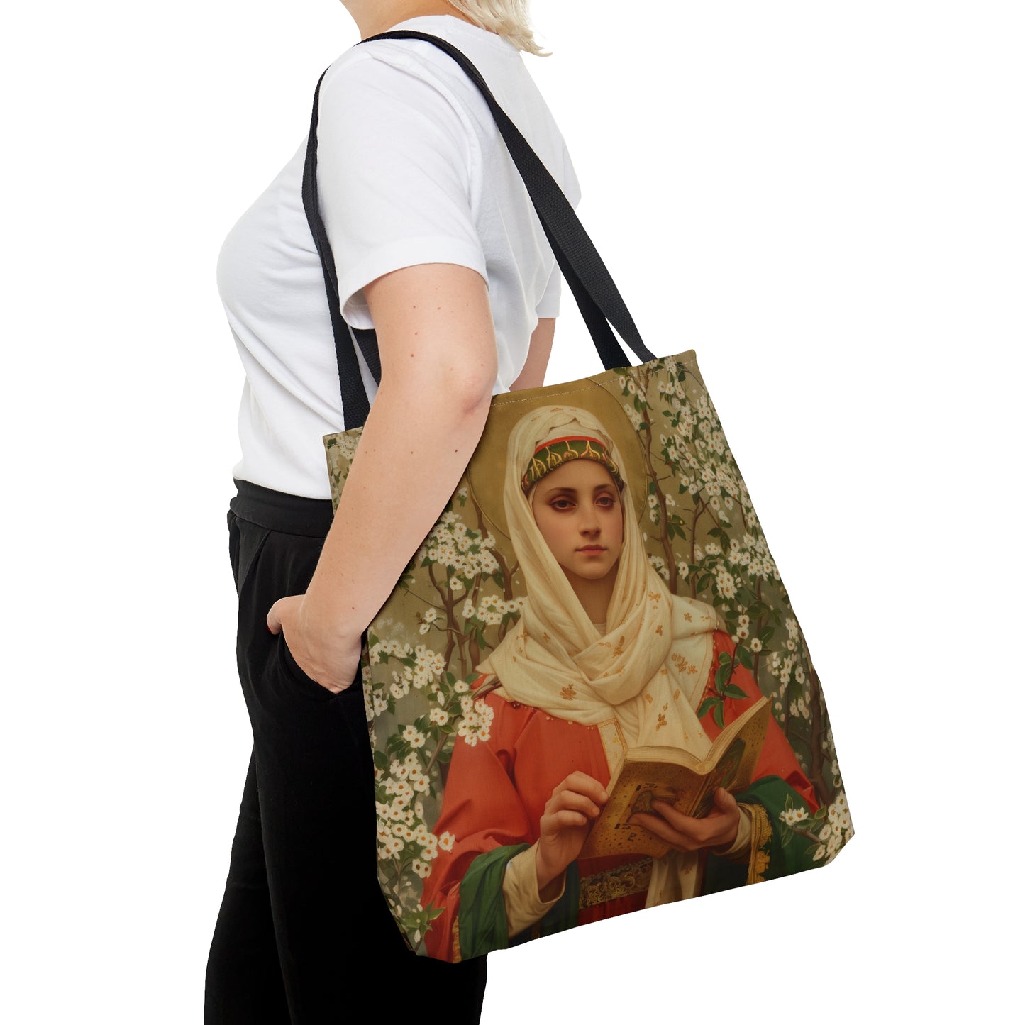 Saint Amelia / Saint Amalberga Tote Bag - Large Medium Small Faith Art Bag - Catholic Faith Purse - Religious Carry All