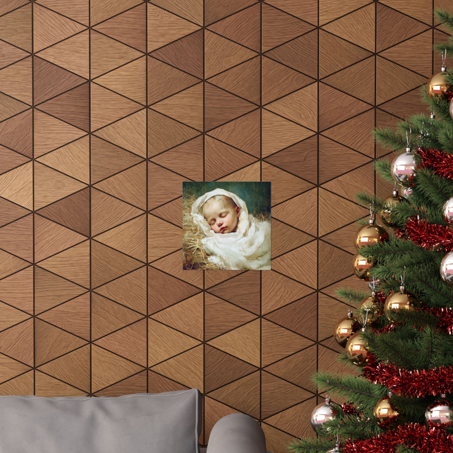 The Christ Child Resting in the Silence of the Manger - Sanctified Souls Print - Multiple Sizes - Premium Matte Vertical Posters