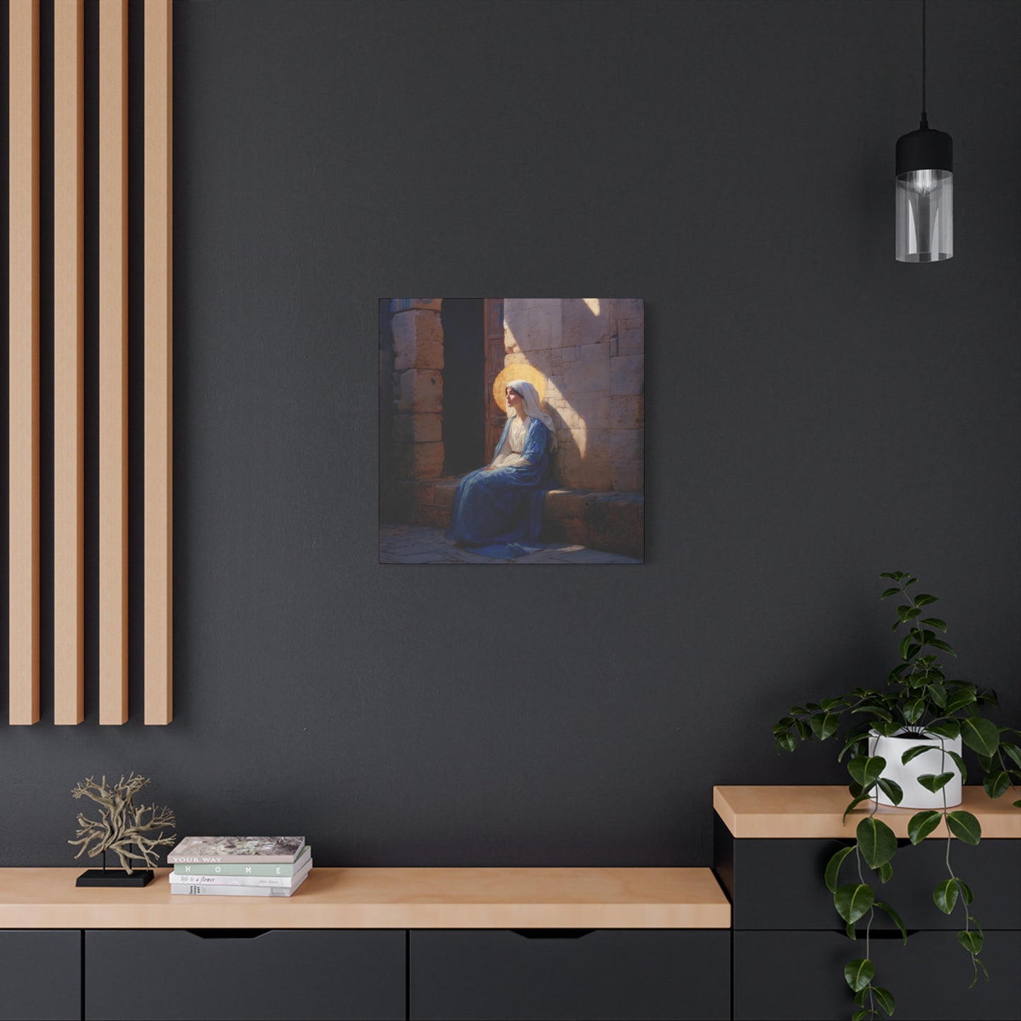 The Quiet Fiat That Split the Darkness, Mary's Yes - Gallery Wrapped Canvas - Print - Religious Art for your Home - Catholic Art