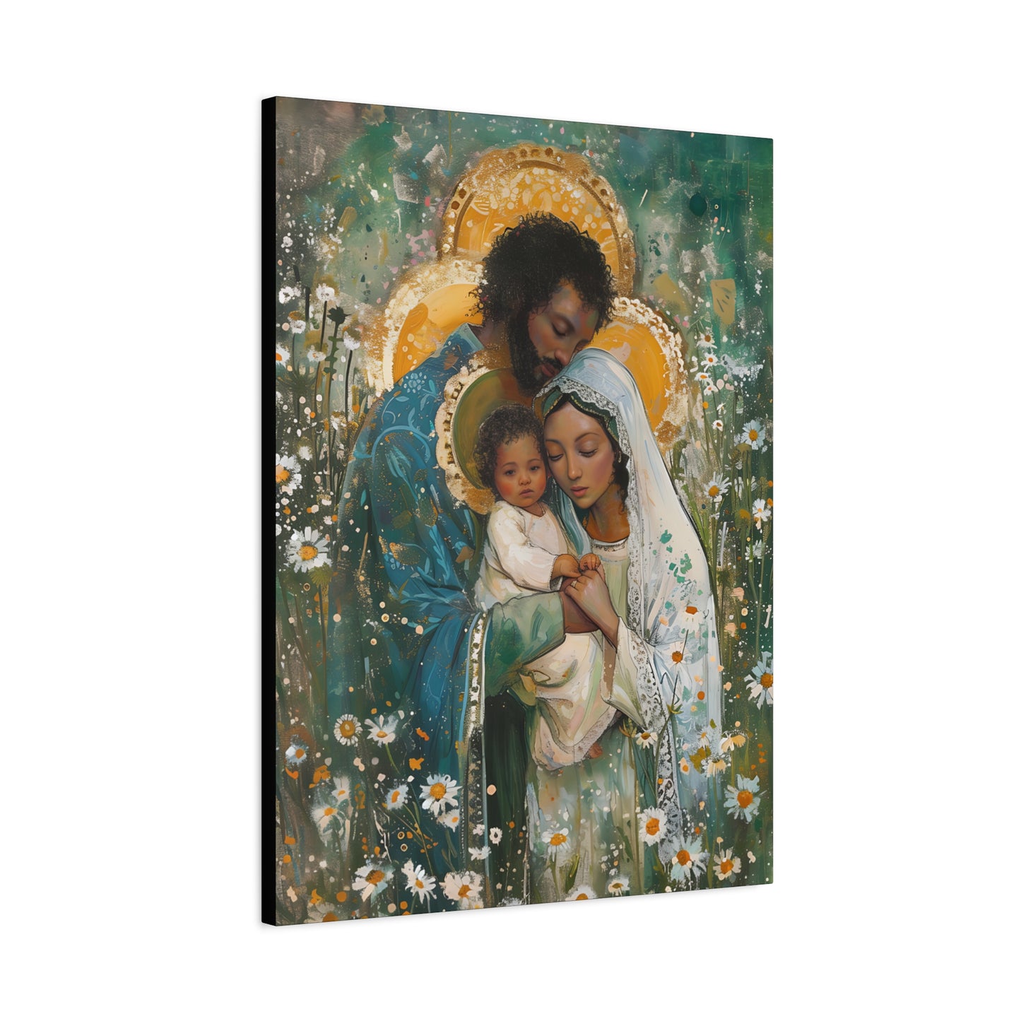 Sacred Sanctuary - Mary, Joseph, and the Infant Jesus  - Museum Wrapped Canvas - Sanctified Souls Print - Religious Art - The Holy Family