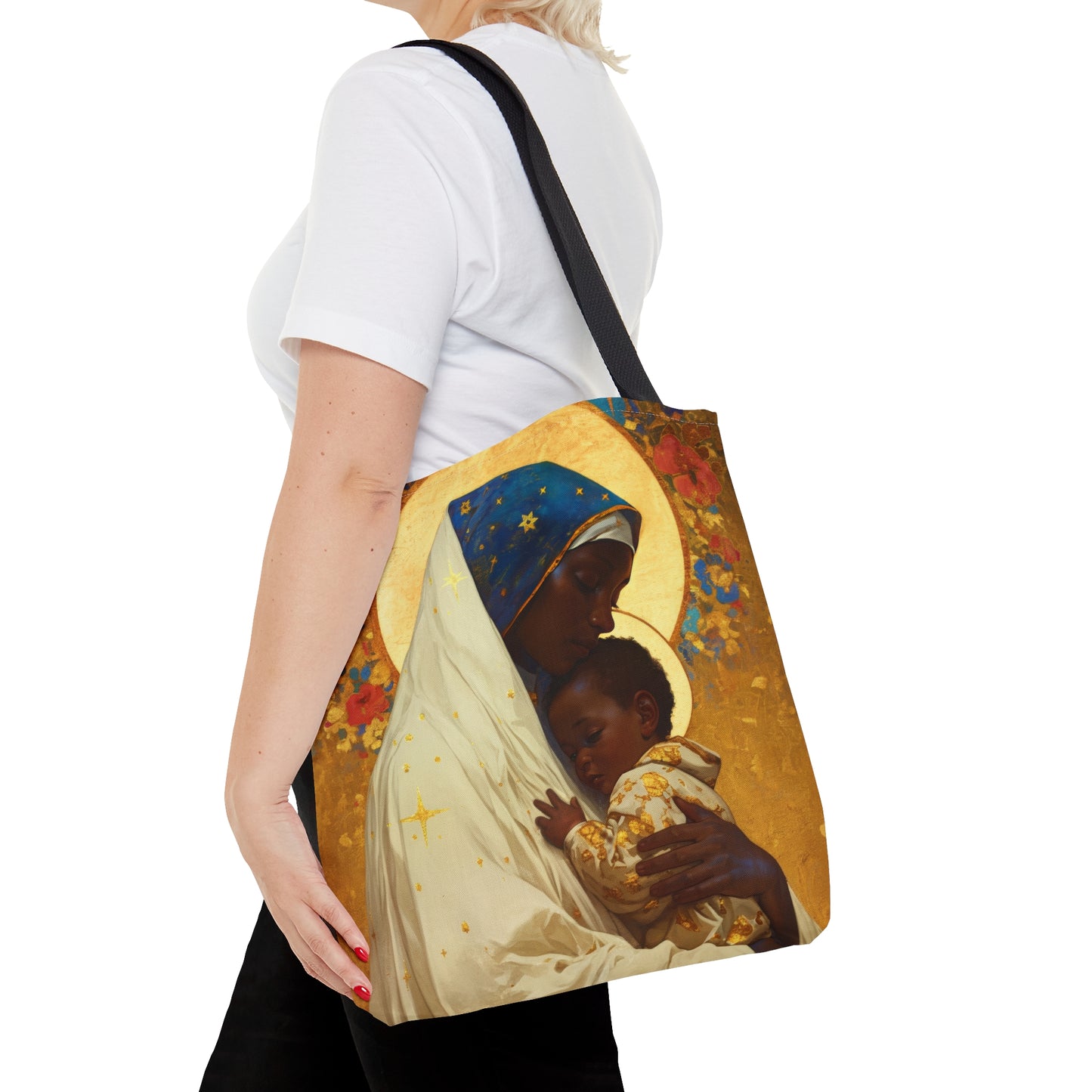 Queen of Peace and Love- Our Lady of Kibeho's Message Tote Bag - Large Medium Small Faith Art Bag - Catholic Faith Purse - Religious
