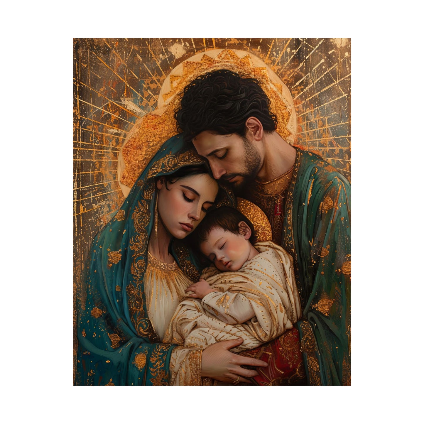 Divine Harmony - The Holy Family - Sanctified Souls Print - Multiple Sizes - Premium Matte Vertical Posters - Jesus, Mary, Joseph