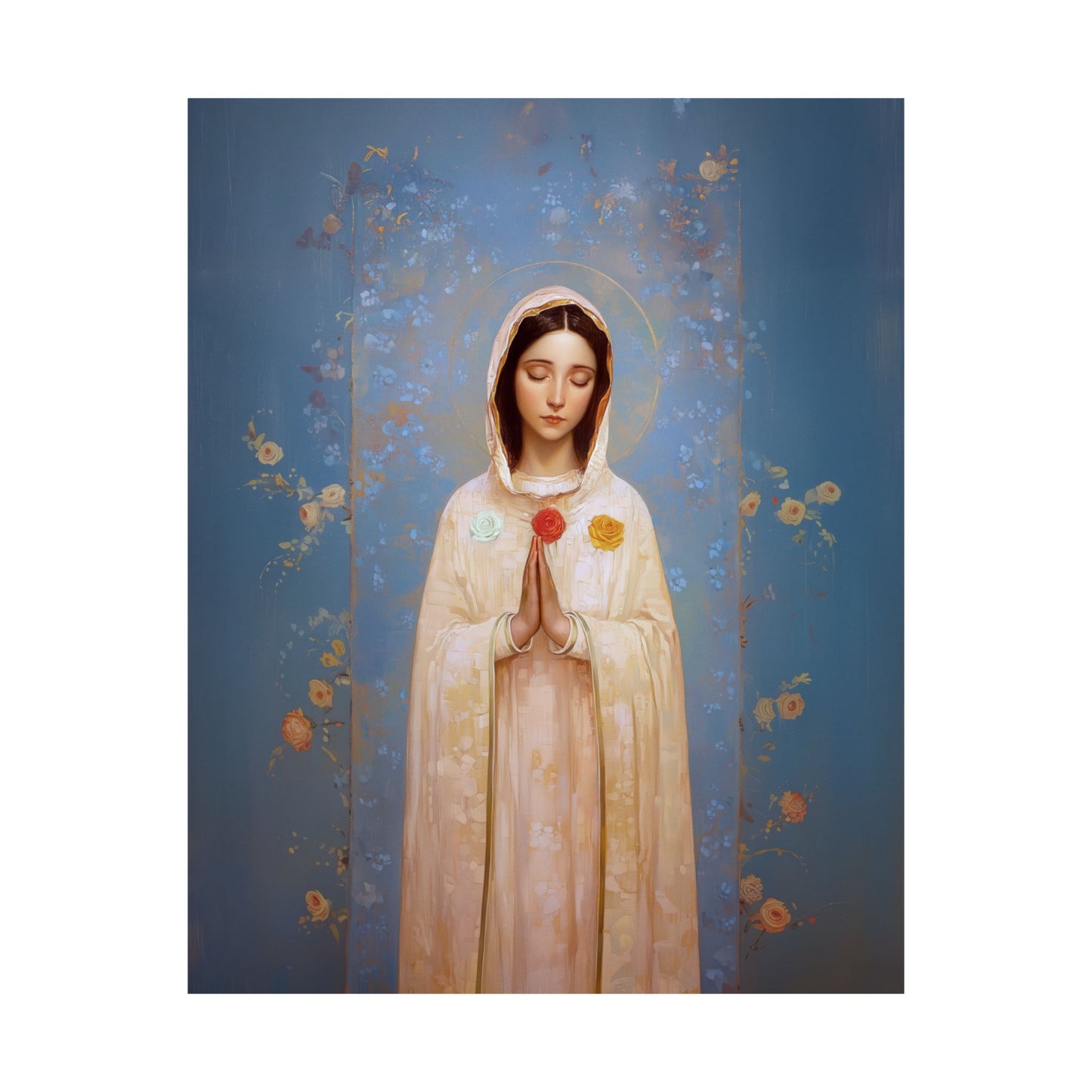 Rosa Mystica - Mystical Rose - Mother Mary - Marian Art - Sanctified Souls Print - Multiple Sizes - Premium Vertical Posters
