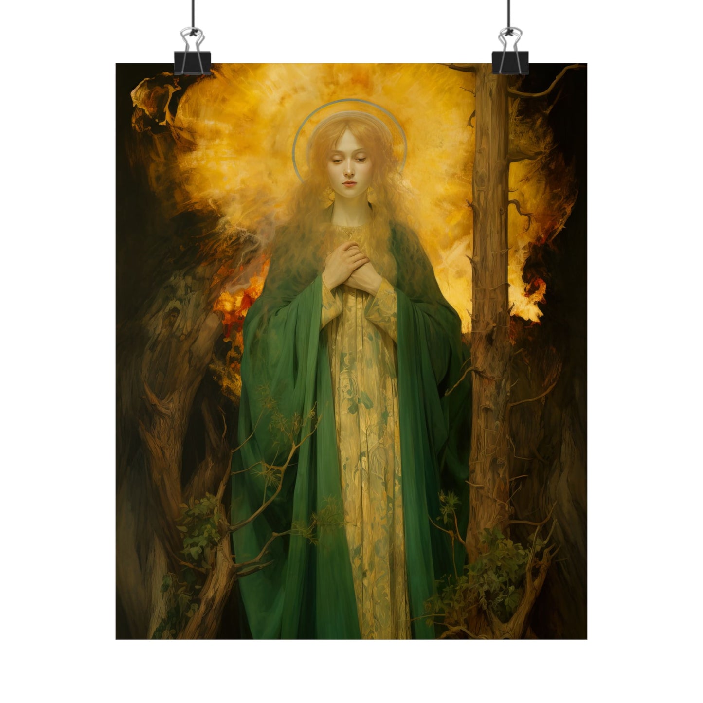 Saint Afra - Sanctified Souls Print - Multiple Sizes - Premium Matte Vertical Posters - Catholic Art - Religious Poster