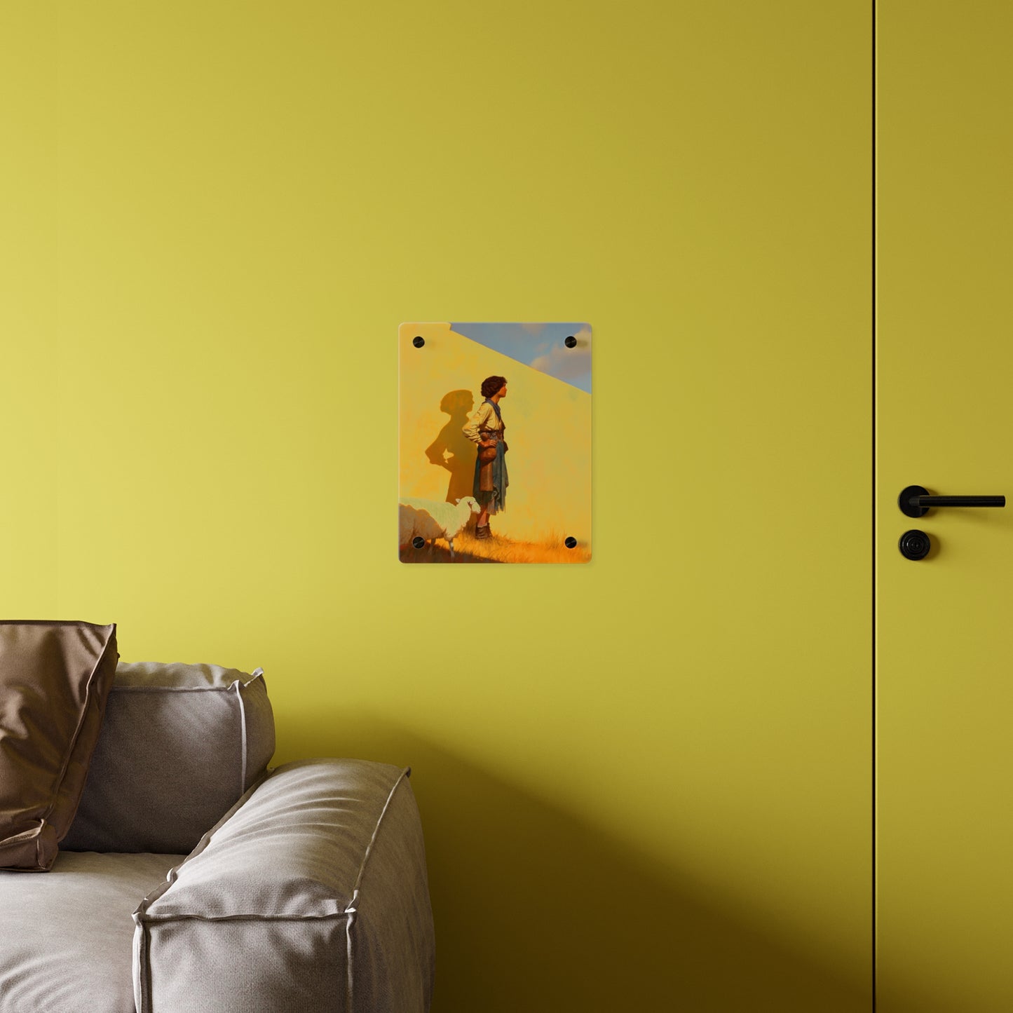 David son of Jesse Acrylic Wall Art Panel - Ready to Hang Acrylic Print - David and Goliath - Bible Story Wall Art